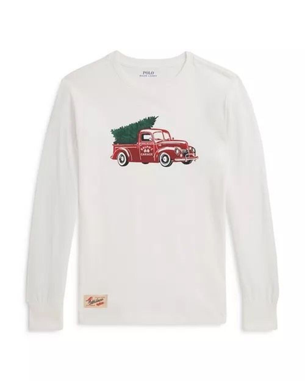 Polo Ralph Lauren Holiday Garage Truck Print Cotton Long Sleeve Tee Cream 5